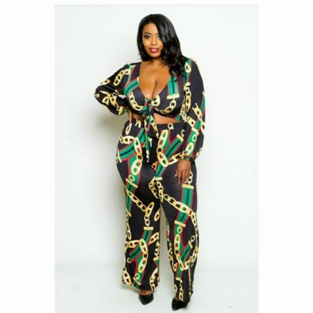 plus size pant set